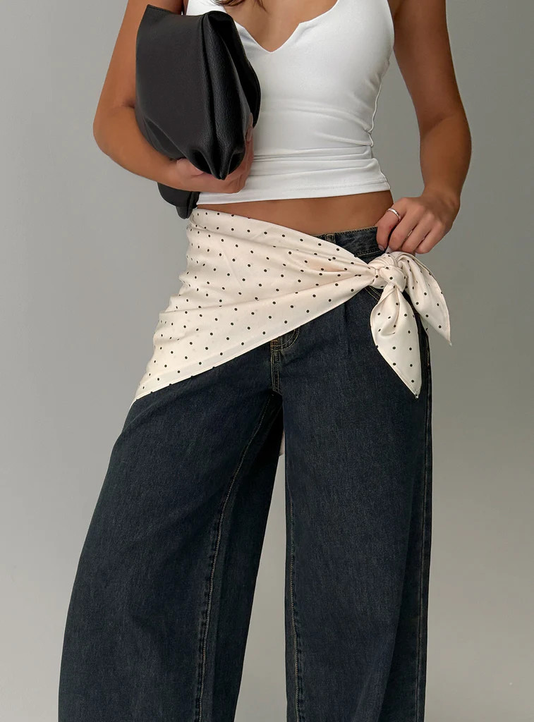 Wanna Be Mine Scarf Cream Polka Dot | Princess Polly US