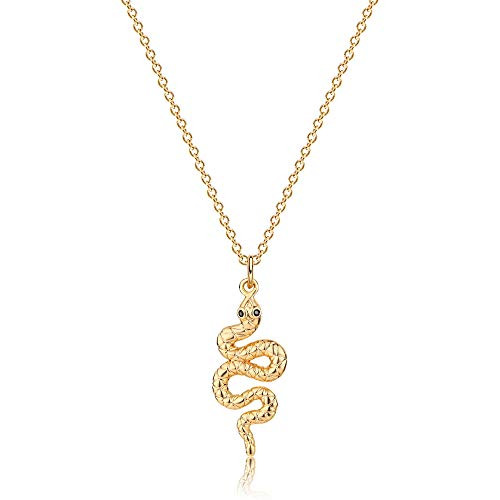 MEVECCO Dainty Gold Snake Necklace for Women 18k Gold Plated Serpent Snake Charm Necklace Cubic Z... | Amazon (US)