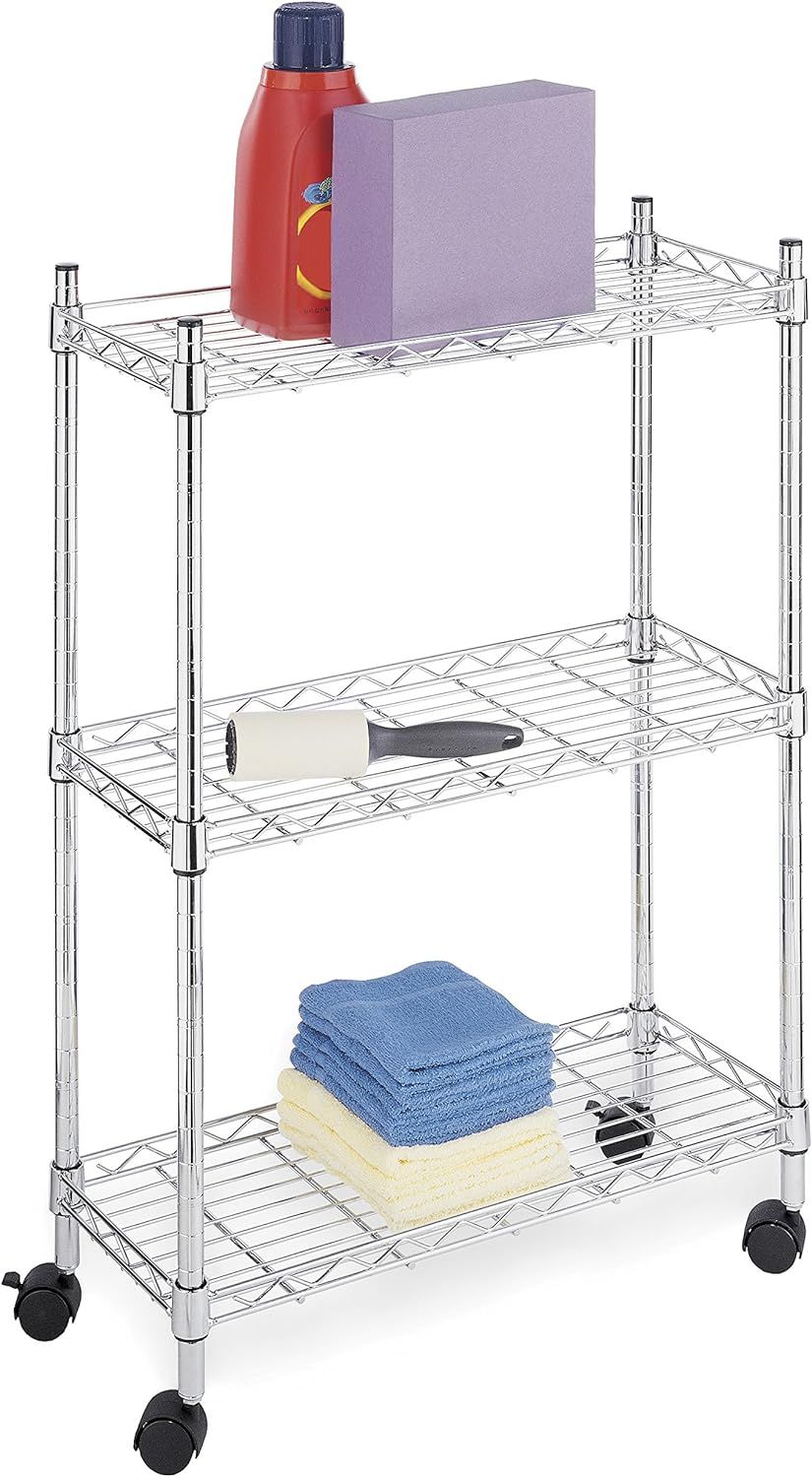 Whitmor Supreme Laundry Cart and Versatile Storage Solution - Chrome | Amazon (US)