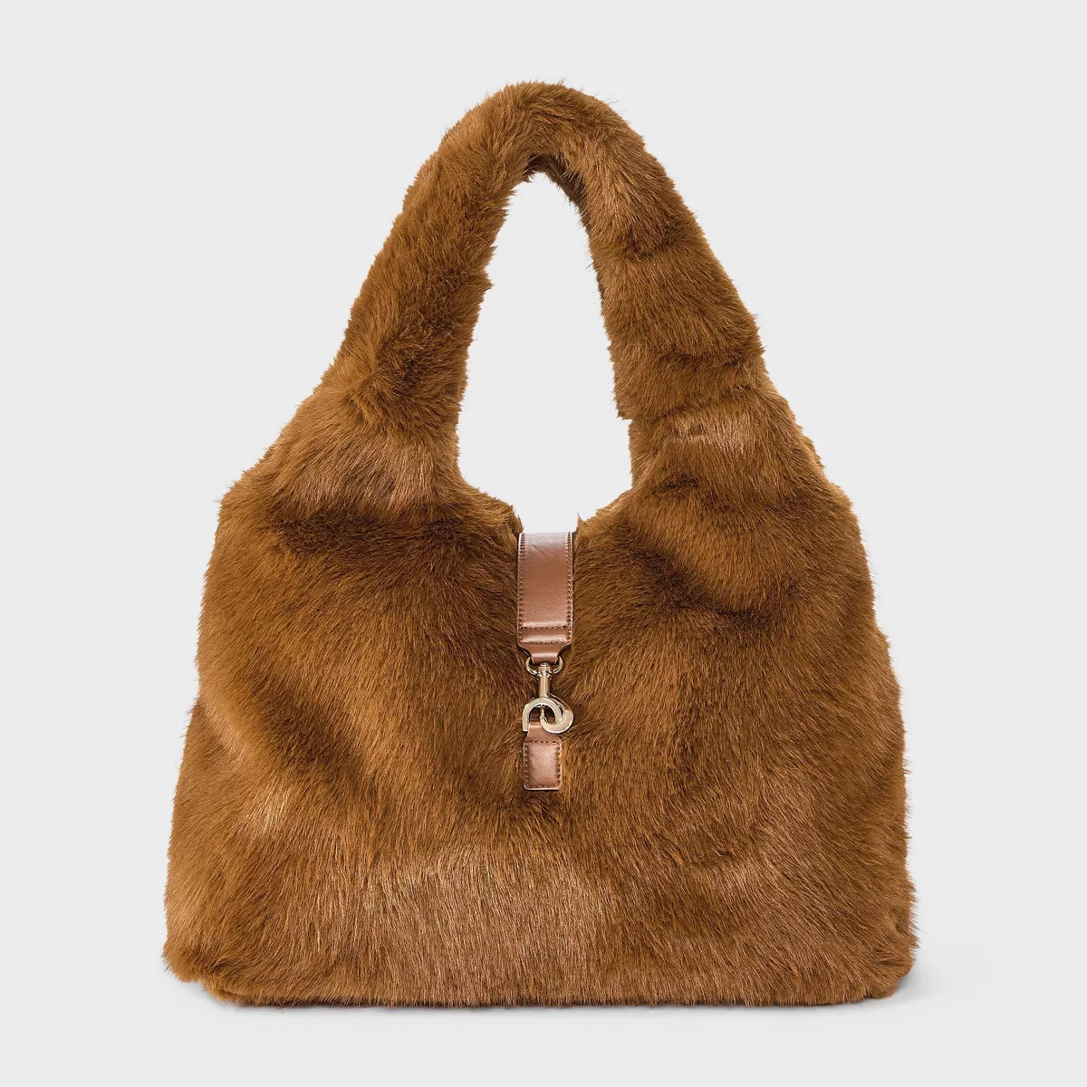 Faux Fur Soft Tote Shoulder Bag - A New Day™ Burgundy | Target