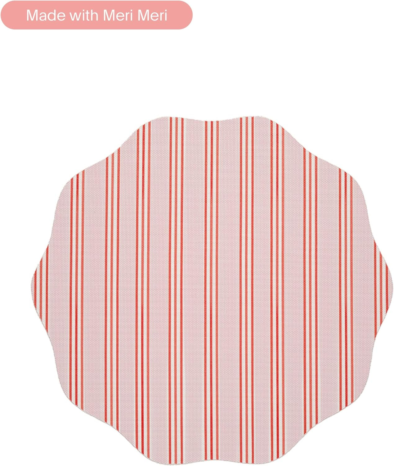 Meri Meri x Chilewich Festive Stripe Round Woven Placemats - 15" Scalloped-Edge Dining Table Mats... | Amazon (US)
