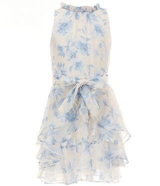 GB Social Big Girls 7-16 Sleeveless Floral High Neck Dress | Dillard's | Dillard's