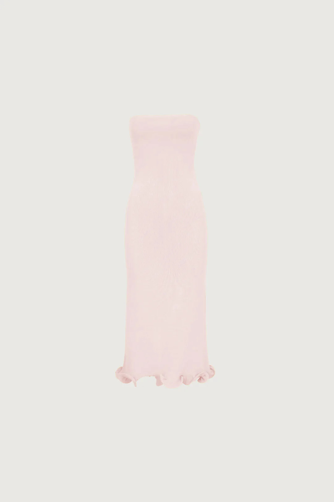 Ruffle Hem Strapless Dress (Pale Pink) | SAME