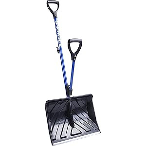 Snow Joe Shovelution SJ-SHLV01 18-in Strain-Reducing Snow Shovel w/ Spring Assisted Handle, Blue | Amazon (US)
