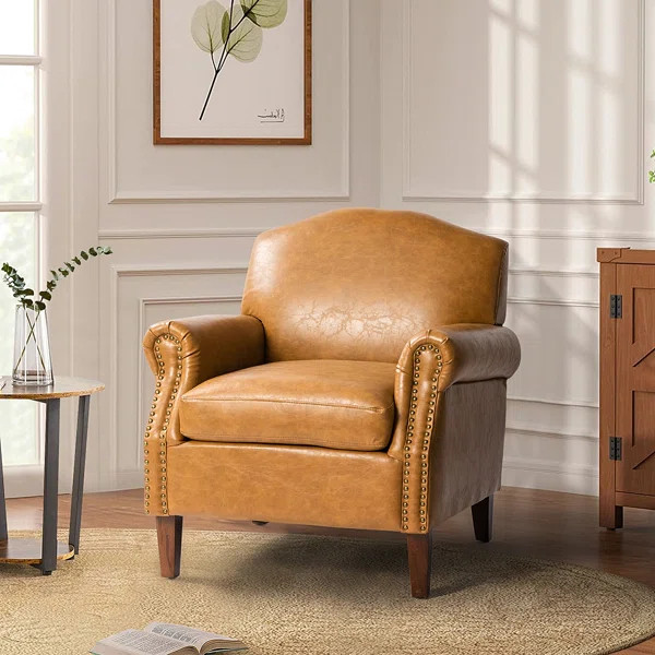 Albaro 31" W Faux Leather Armchair | Wayfair North America