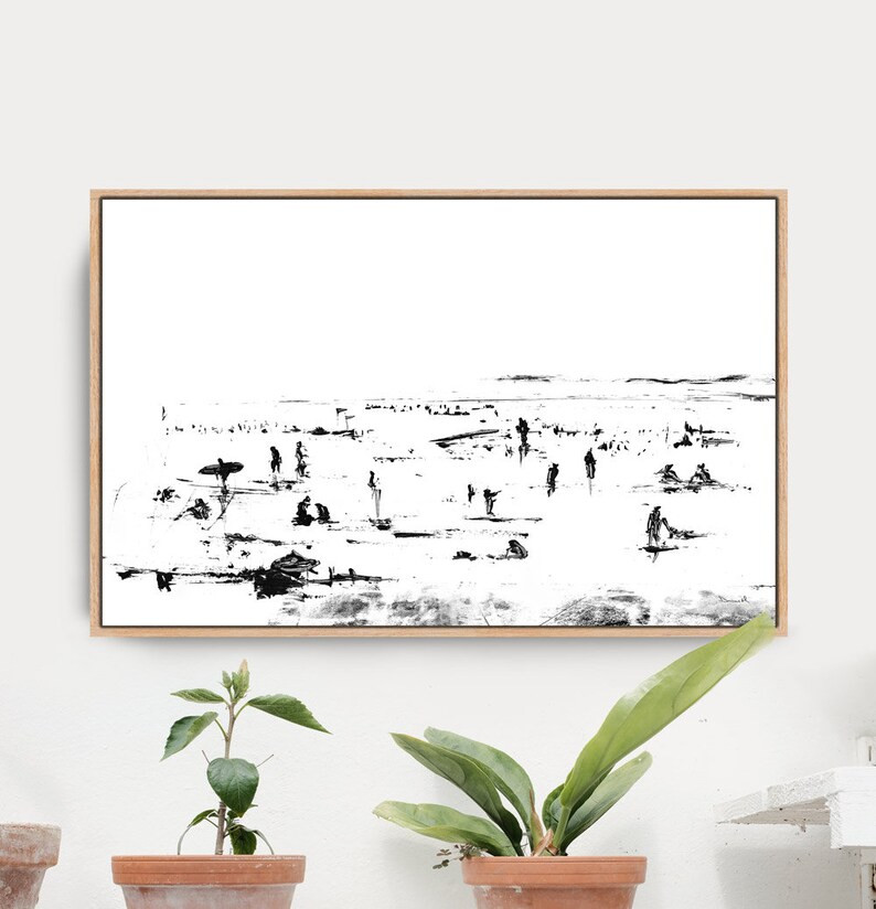 Beach Paintingbeach People Printable Art Prints | Etsy | Etsy (US)