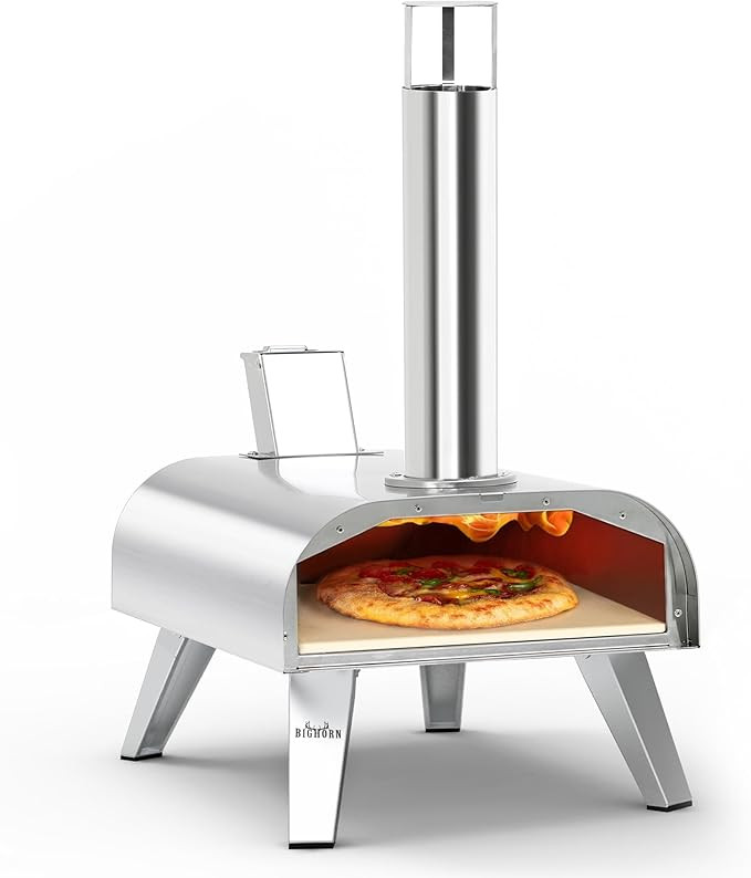 BIG HORN OUTDOORS Pizza Ovens Wood Pellet 12” Pizza Oven Cooking Pizza Maker Portable Stainless... | Amazon (US)