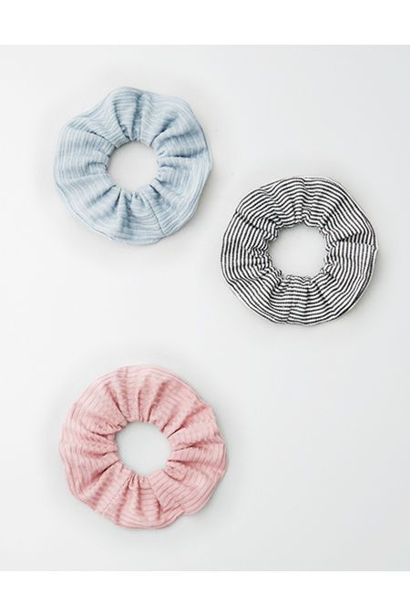 AE Solid & Stripe Scrunchie 3-Pack | American Eagle Outfitters (US & CA)