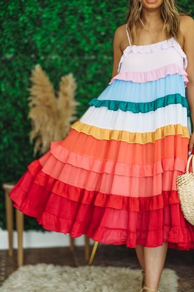 Piñata Party Dress - Rainbow | Hazel and Olive