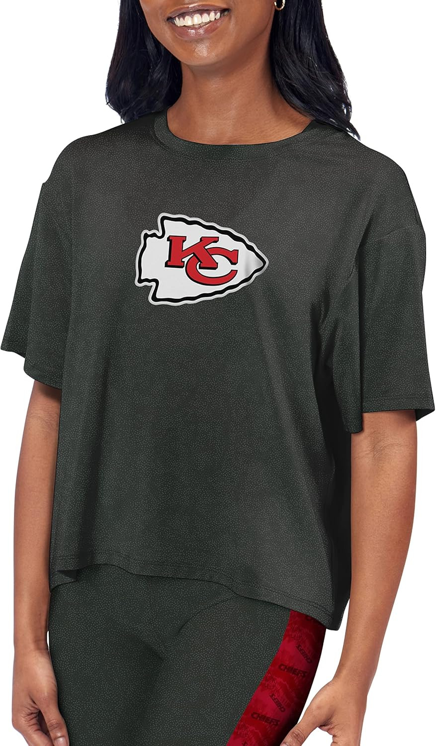 CERTO NFL Kansas City Chiefs Women's Cropped Short Sleeve T-Shirt, Turnout, X-Small | Amazon (US)