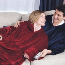 1 st. Hooded Snuggle Robe, Flanel Huggle Hoodie TV Blanket Sweatshirt, Warme Outdoor Koude Beschermingskleding | SHEIN