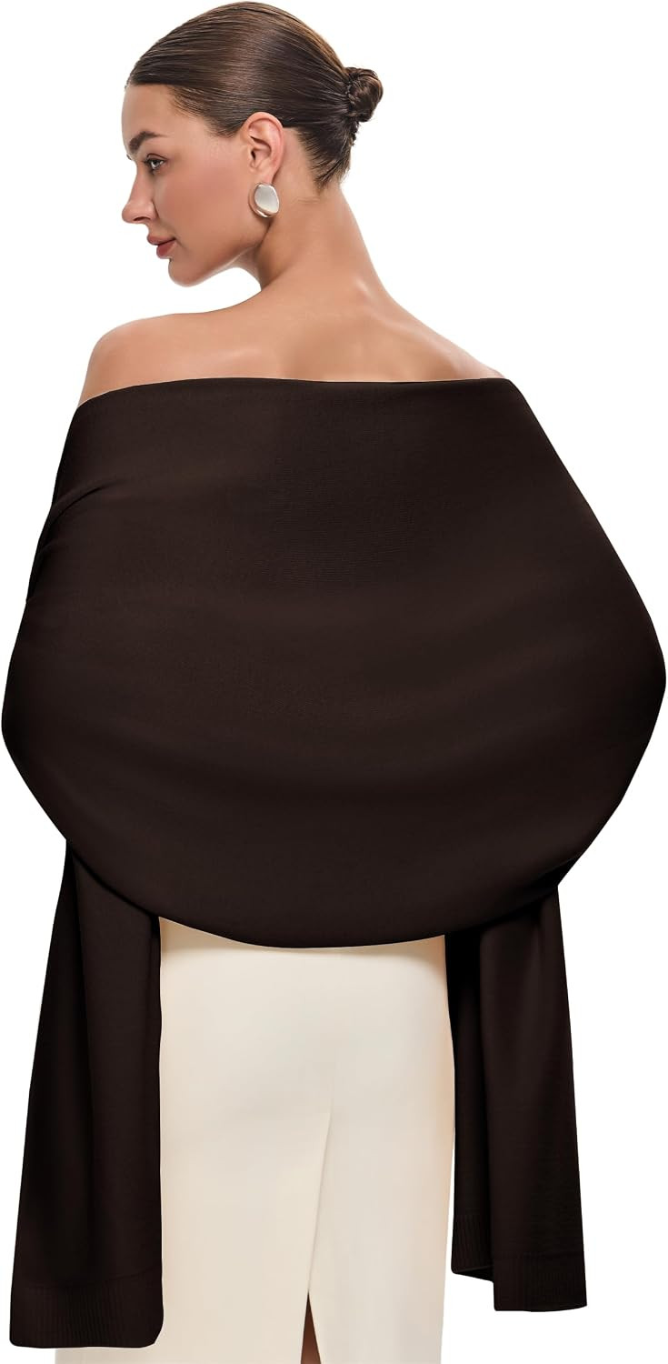 PULI Women's Pashmina Shawl Wrap Large Wedding Bridal Evening Winter Scarf | Amazon (US)