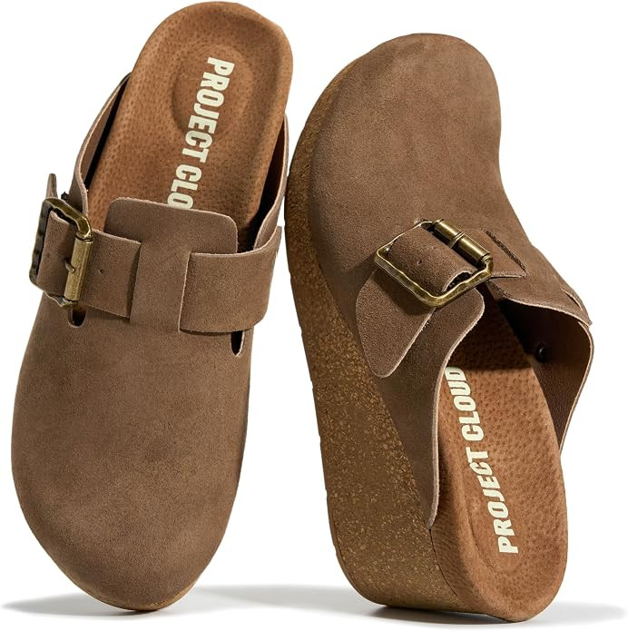 Project Cloud Genuine Leather Platform Clogs for Women - Womens Mules | Amazon (US)
