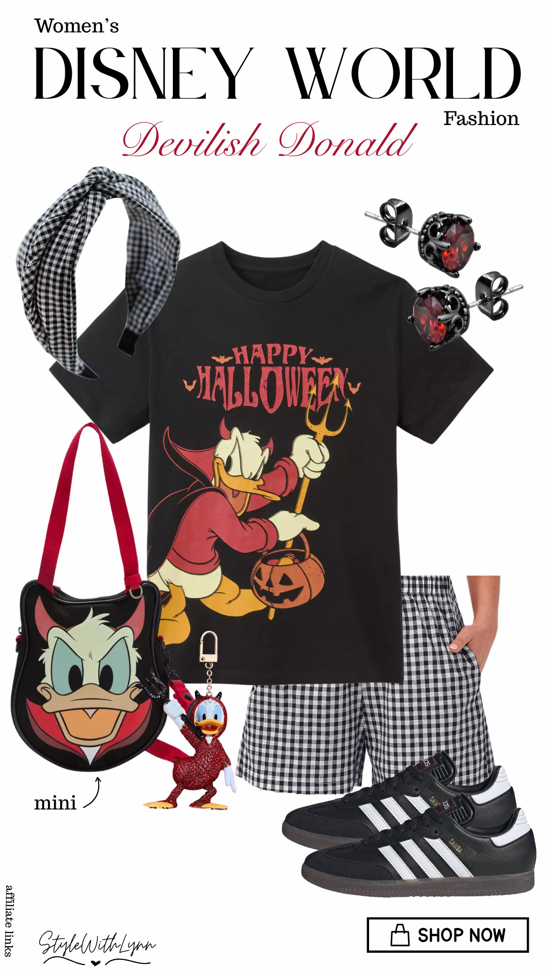 👻🖤 A little devilish, a lot of Disney! ❤️🎃

Channel your inner troublemaker this Halloween with this Devilish Donald Duck Disney outfit! From the spooky Donald tee and gingham shorts to the adorable mini Donald bag, this look is made for a magical day at Disney World during spooky season. 

Perfect for Disney Halloween outfit inspiration, Disney World outfits for women, Halloween Disney outfits, and cute park-ready looks!

🛍️ Shop this entire look through my LTK! Save this post for your next Disney trip and follow for more Disney outfit inspiration, park style, and magical finds! 💕✨

#DisneyWorldOutfits #DisneyOutfitInspo #DisneyHalloween #HalloweenAtDisney #DisneyStyle #DisneyFashion #DisneyOutfitsForWomen #WomensDisneyFashion #DisneyWorldFashion #HalloweenOutfitInspo #DonaldDuck #DonaldDuckOutfit #DisneyBounding #DisneyStyleInspo #DisneyTrip #MagicKingdomOutfit #SpookySeason #DisneyCreator #StyleWithLynn
 

 #LTKootd #LTKSeasonal #LTKTravel