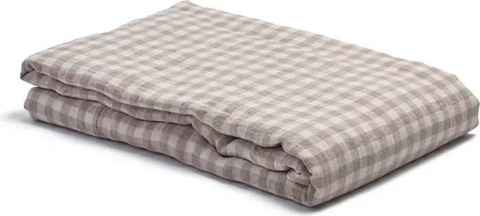 PIGLET IN BED 200 Thread Count Gingham Cotton Flat Sheet | Nordstrom | Nordstrom
