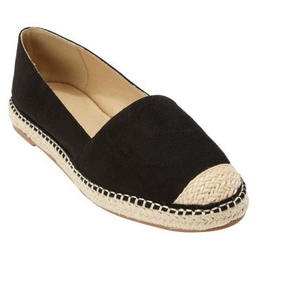Ellos Espadrille Flats - 9 W, Black (Wide Widths Available) | Target