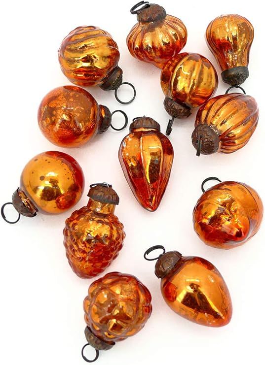 Serene Spaces Living Set of 12 Mini Copper Mercury Glass Ornaments for Holiday Décor, Measures 1... | Amazon (US)