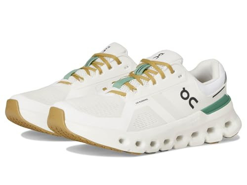 On Women's Cloudrunner 2 Sneakers, White | Green, 9 Medium US | Amazon (US)
