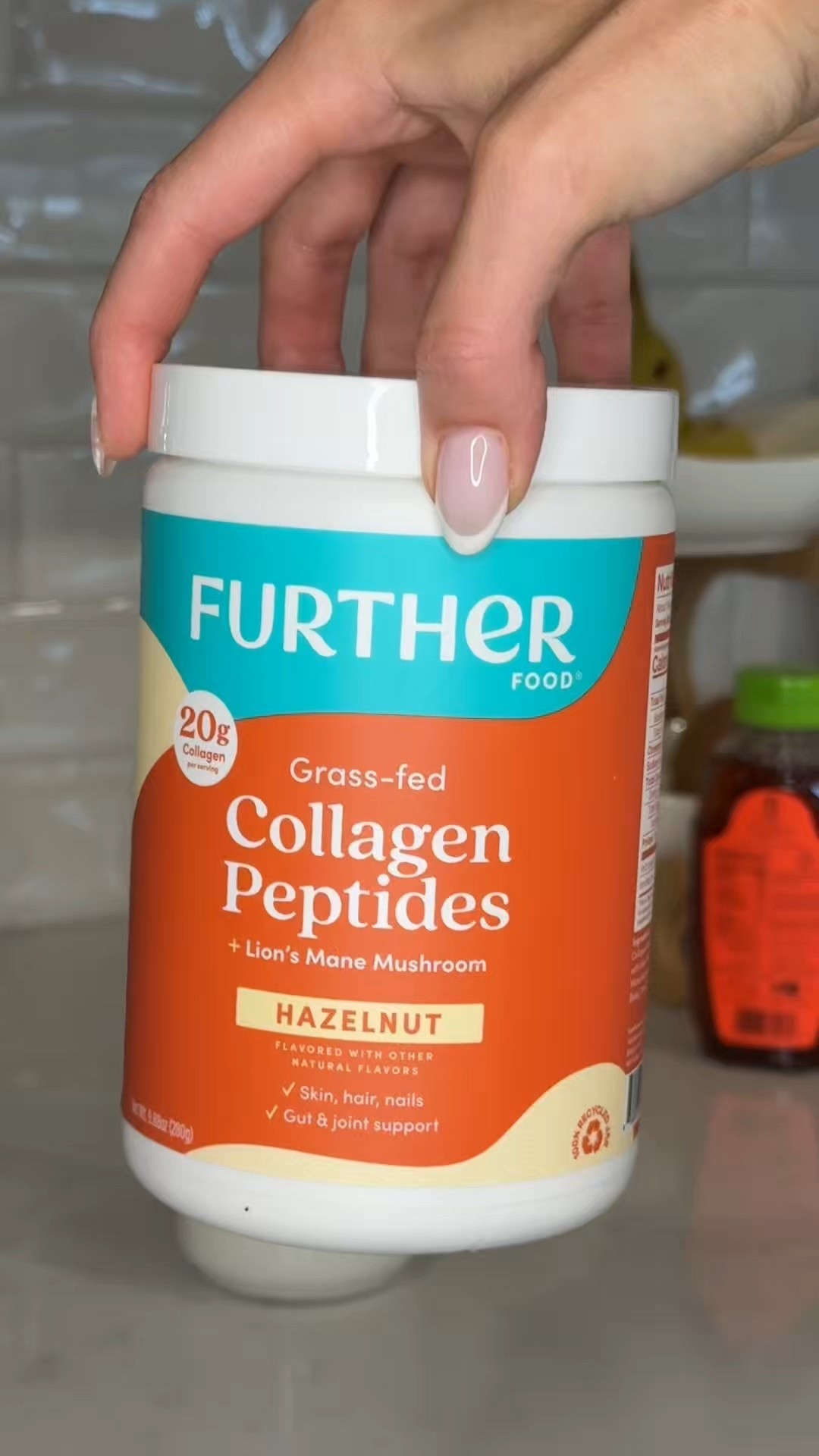 Hazelnut Grass fed collagen ✨ I love adding this to my coffee for healthier hair skin and nails! 
#furtherfoods #20gramsofprotein

#LTKFamily #LTKFindsUnder50 #LTKHome