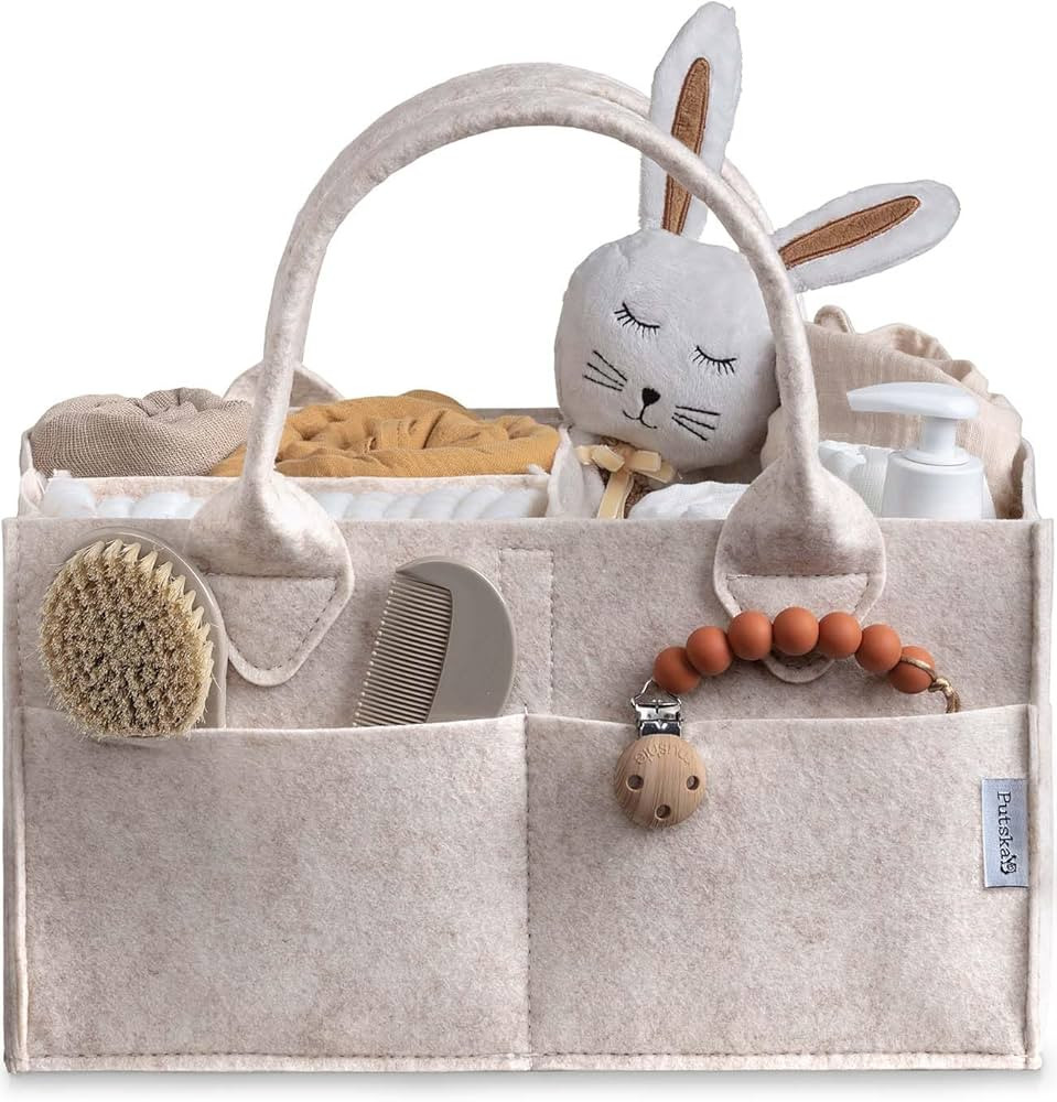 PUTSKA Baby Nappy Caddy Organizer - Nursery Storage Basket for Nappy Station, Baby Basket Shower ... | Amazon (UK)