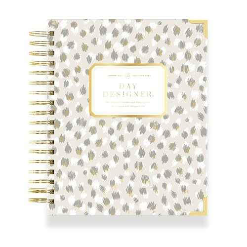 Day Designer 2025 Daily Planner – Premium Planner for Stylish Organization. Combines Monthly Calendar, Hourly Schedule, To-Do List, Gratitude, Goal Setting, Inspirational Quotes, Stickers & More. Elegant laminated Cover with Gold Accents (Chic) | Amazon (US)