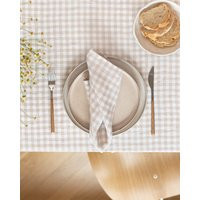 Natural Gingham Linen Napkins - Set Of 2 Washed Table Rustic Wedding Decor Reusable Farmhouse Dinner Napkin | Etsy (US)