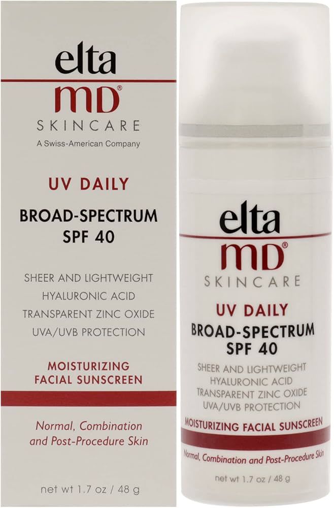 EltaMD UV Daily SPF 40 Sunscreen Moisturizer Face Lotion, Sunscreen Moisturizer with Hyaluronic A... | Amazon (US)