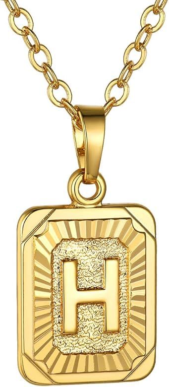 GOLDCHIC JEWELRY 18K Gold Plated Square Initial Necklace for Women/Girls Monogram Necklace A-Z Ad... | Amazon (US)