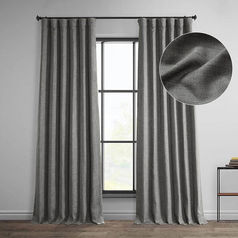 HPD Half Price Drapes Faux Linen Room Darkening Curtains - 108 Inches Long Luxury Linen Curtains ... | Amazon (US)