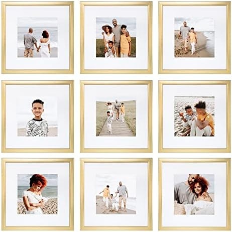 Sheffield Home 9 Piece Gallery Wall Frame Set, 12x12 in. Matted to 8x8 in. (Gold) | Amazon (CA)