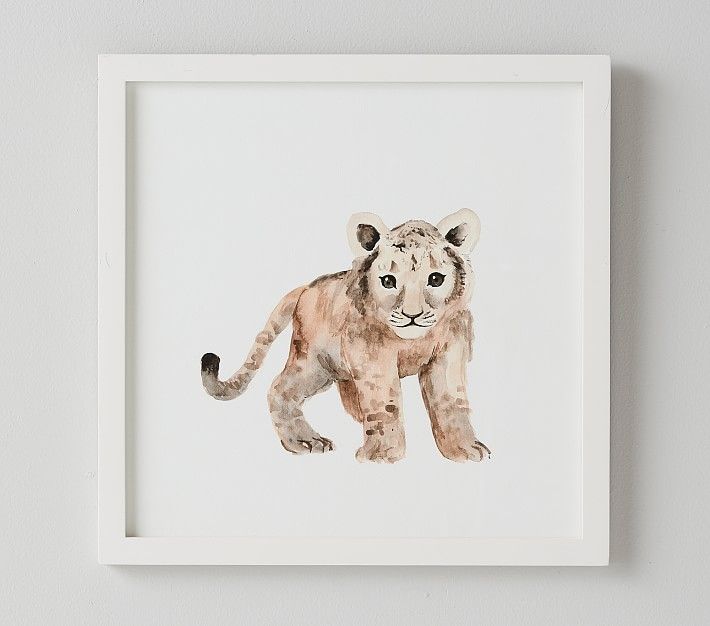 Baby Lion Framed Art | Pottery Barn Kids