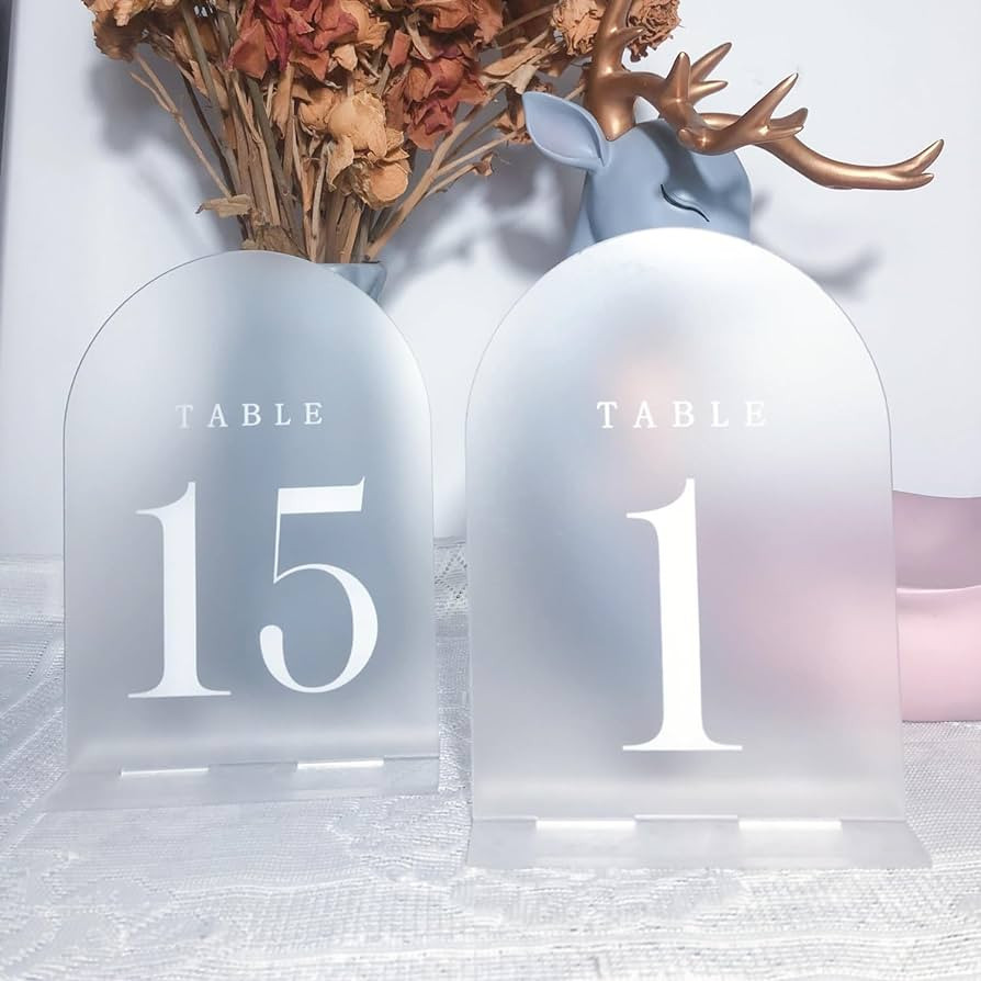 1-15 Wedding Table Numbers, Frosted Arch Wedding Table Numbers with Stands, 5x7Inch Acrylic Signs... | Amazon (US)