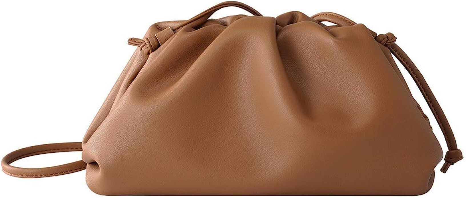 Dumpling Cloud Clutch Purses for Women Crossbody Bags Genuine Leather with Ruched Detail | Amazon (US)