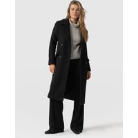 Women's Hampton Coat, Black, Wool, Size UK 12, Saint + Sofia | Saint + Sofia