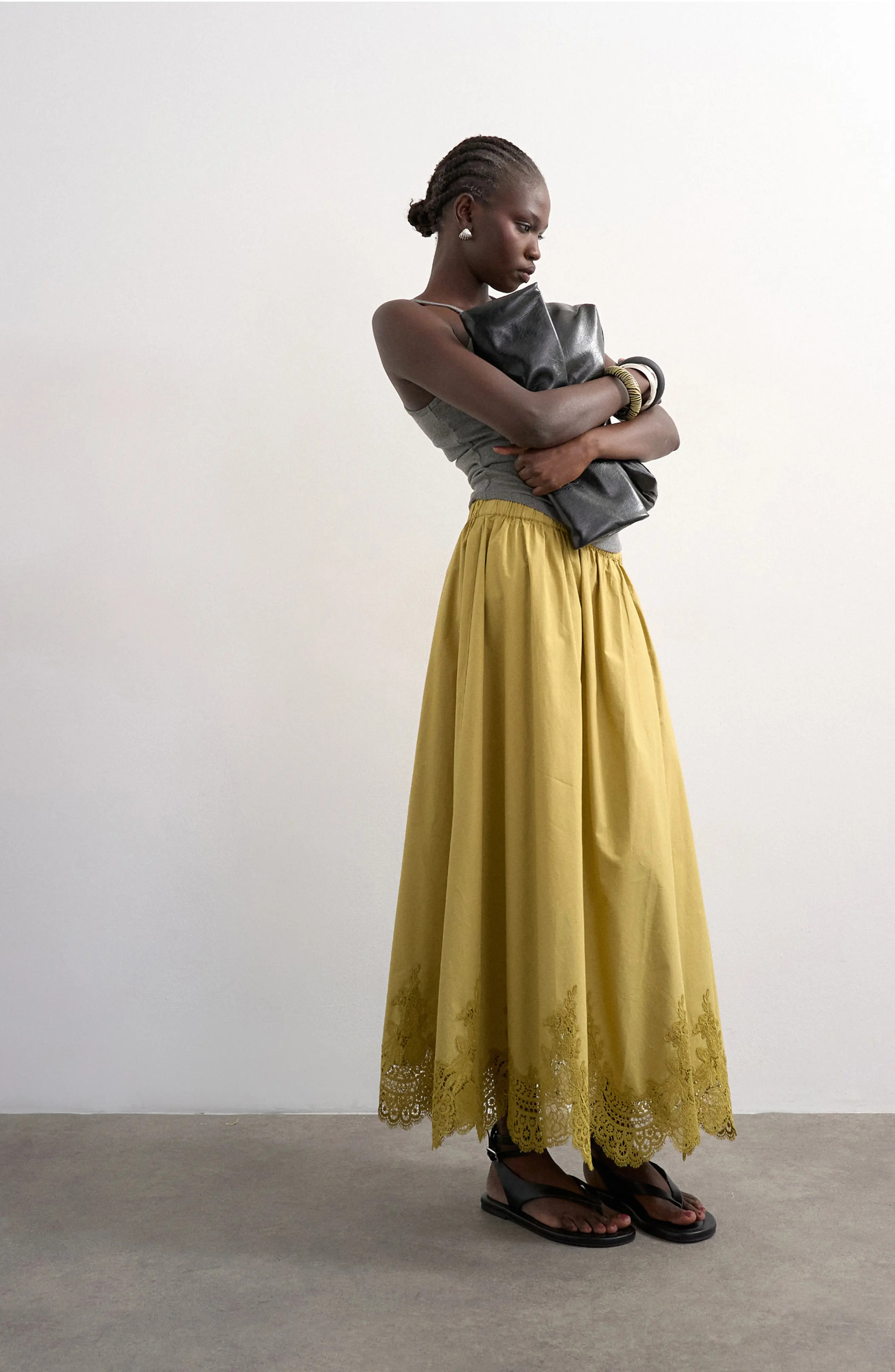 Lace Hem Full Maxi Skirt (Women) | Nordstrom | Nordstrom