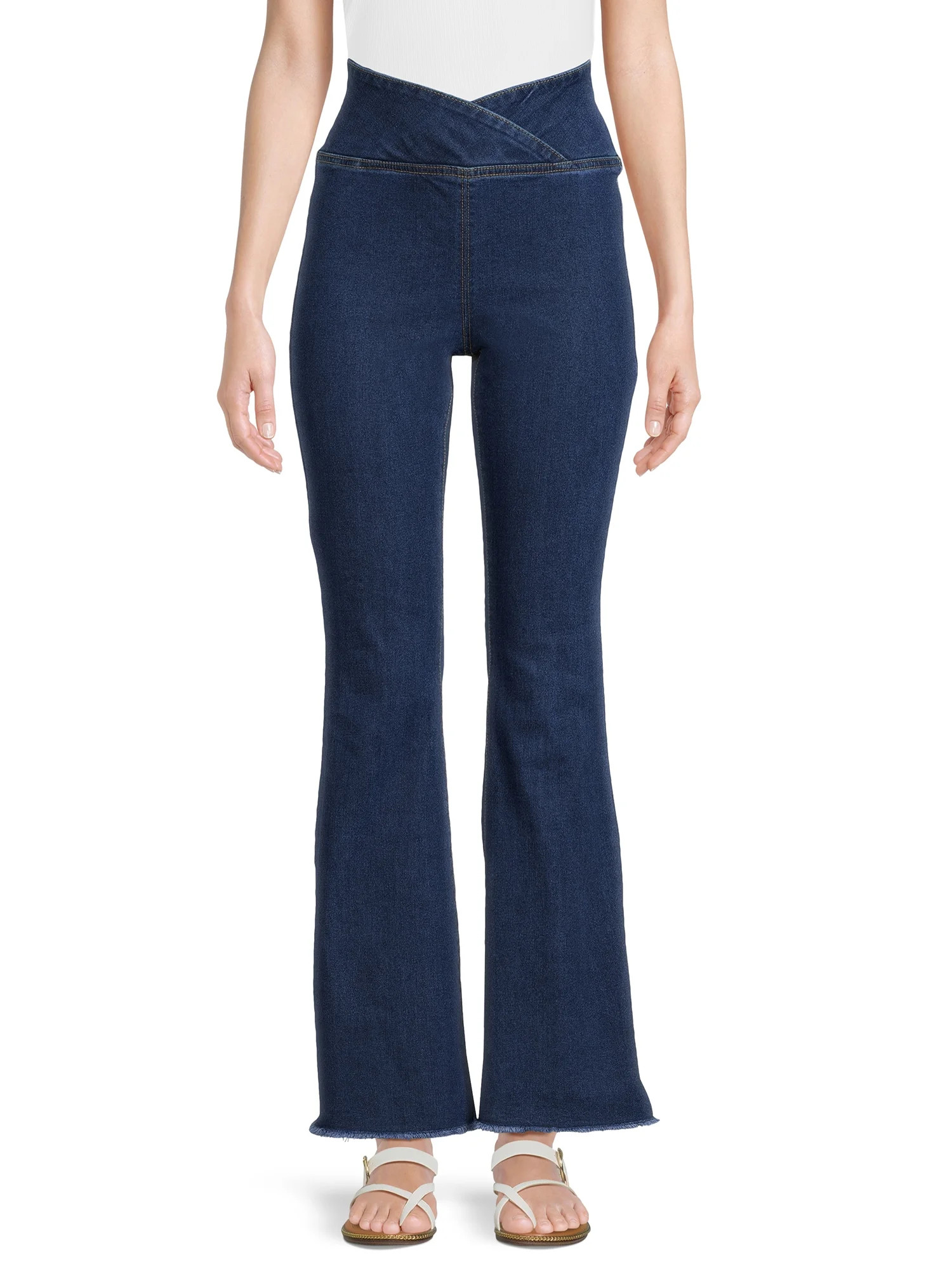 Vanilla Star Women's Juniors Tulip Waist Flare Jean | Walmart (US)