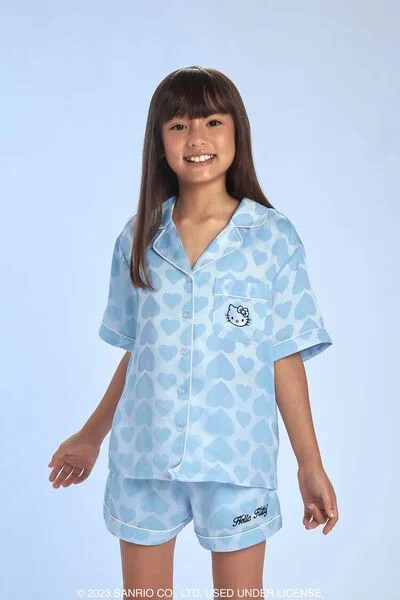Girls Hello Kitty Shirt & Shorts Pajama Set (Kids) | Forever 21 | Forever 21 (US)