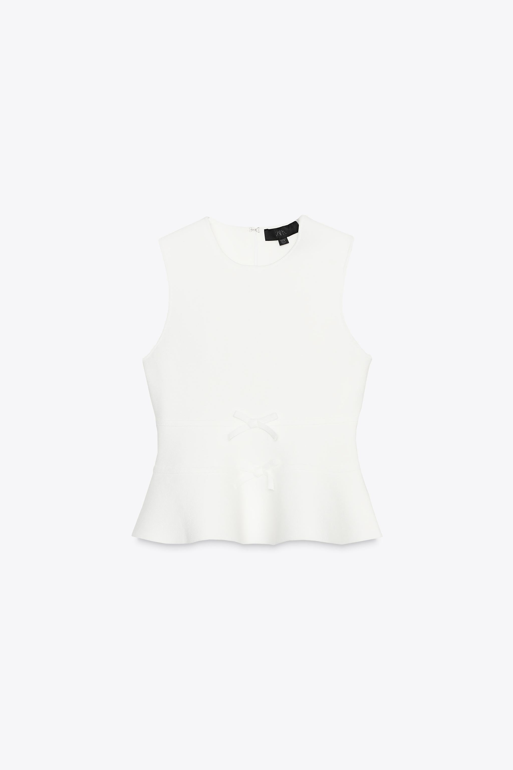 PEPLUM-STRICKTOP MIT SCHLEIFEN | Zara DE