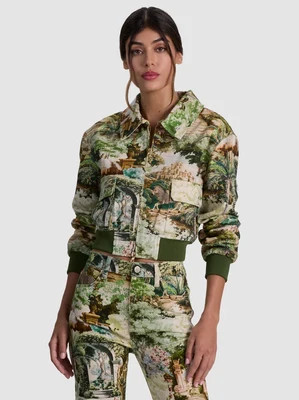 Willard Denim Aviator Jacket - Terrain Lg | Alice + Olivia