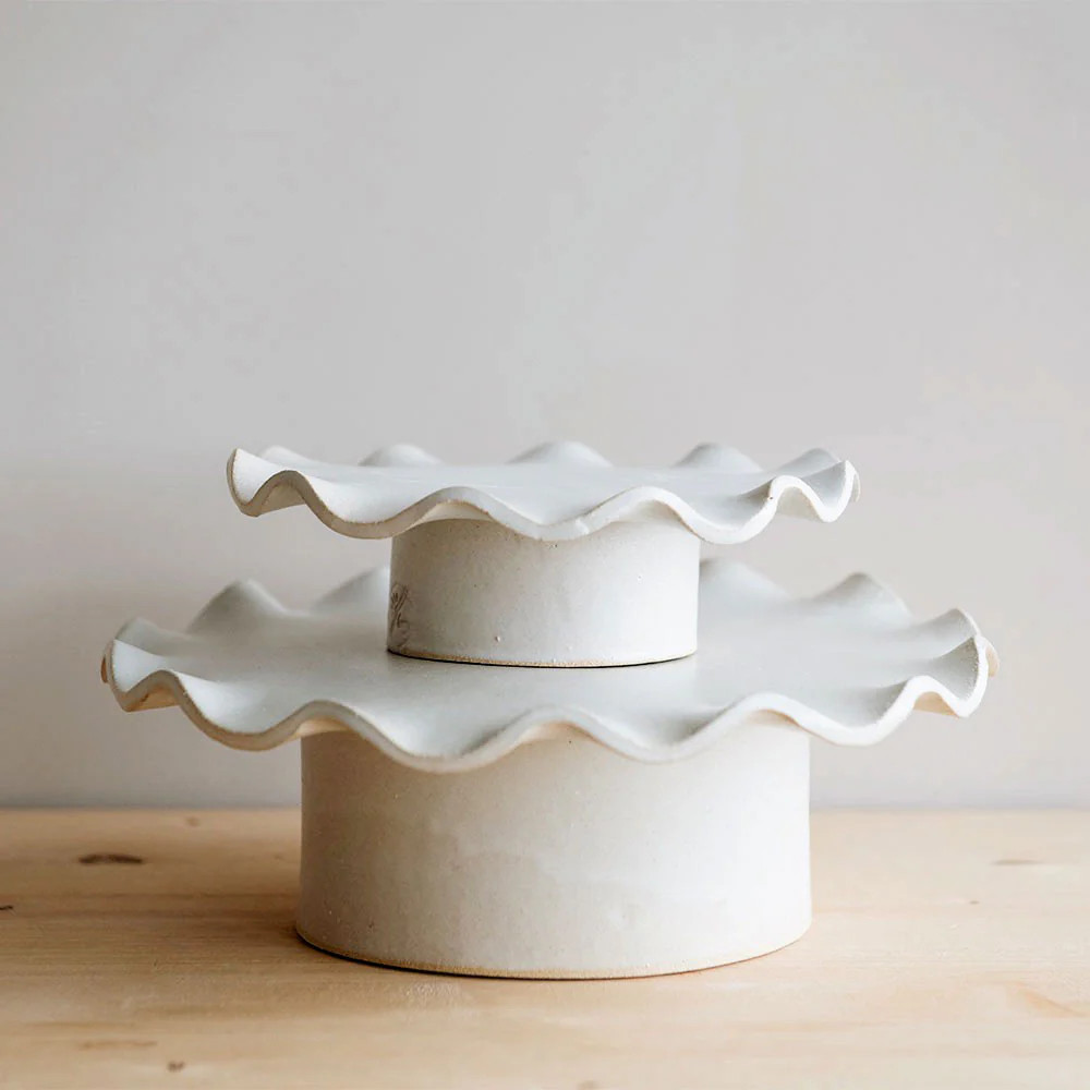 Ceramic Wave Pedestal Cake Stand | Roan Iris