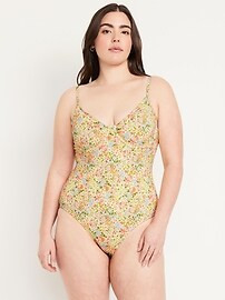 Textured One-Piece Balconette Swimsuit | Old Navy (US)