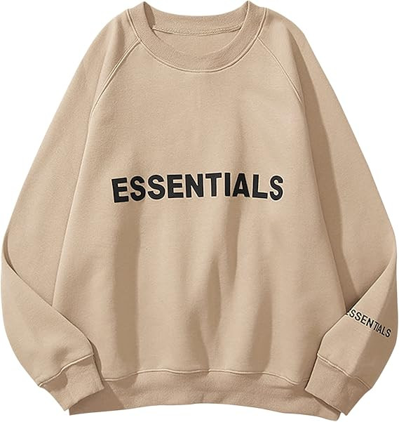 Lauweion Women Essentials Letter Print Graphic Fleece Oversized Sweatshirt Crewneck Long Sleeve P... | Amazon (US)