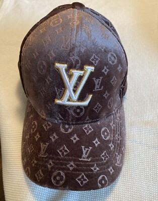 Louis Vuitton Velour Cap Brown/White & Gold Embroidered… | eBay US