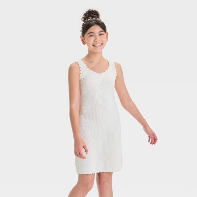 Girls' Sweater Dress - art class™ Ivory XS | Target