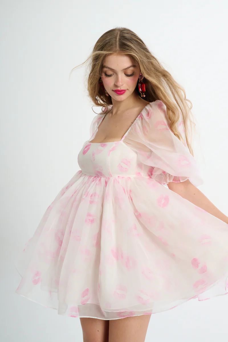 Kiss on the Lips Silk Gauze Puff Dress | Selkie Collection
