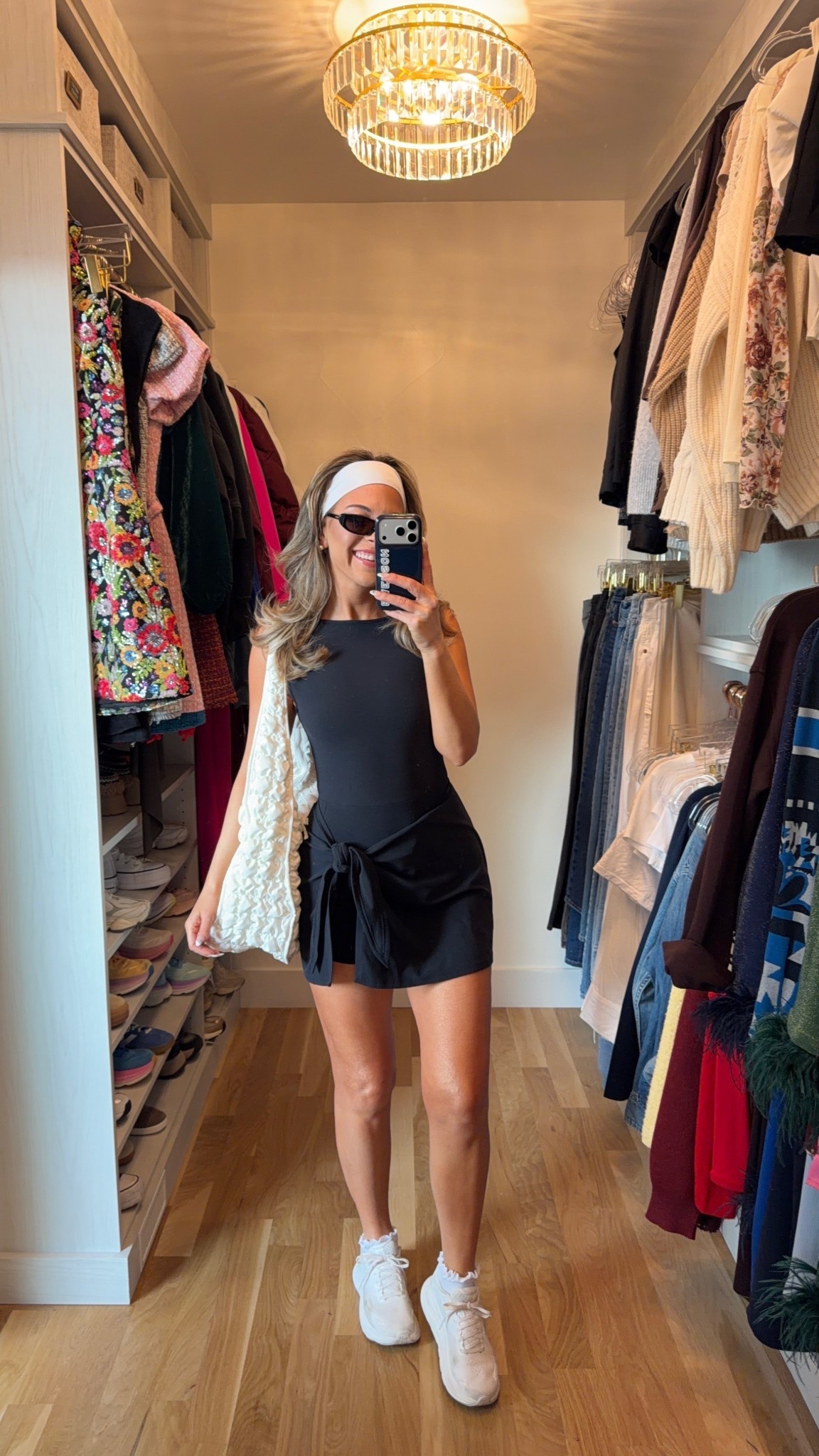 #AbercrombiePartner @abercrombie #ad  Abercrombie black wrap dress athletic dress for everyday with sneakers

Wearing xs in dress

Workout
Hiking
Errands
Shopping
Date
Yoga
Causal everyday 

#LTKFindsUnder100 #LTKSeasonal #LTKActive