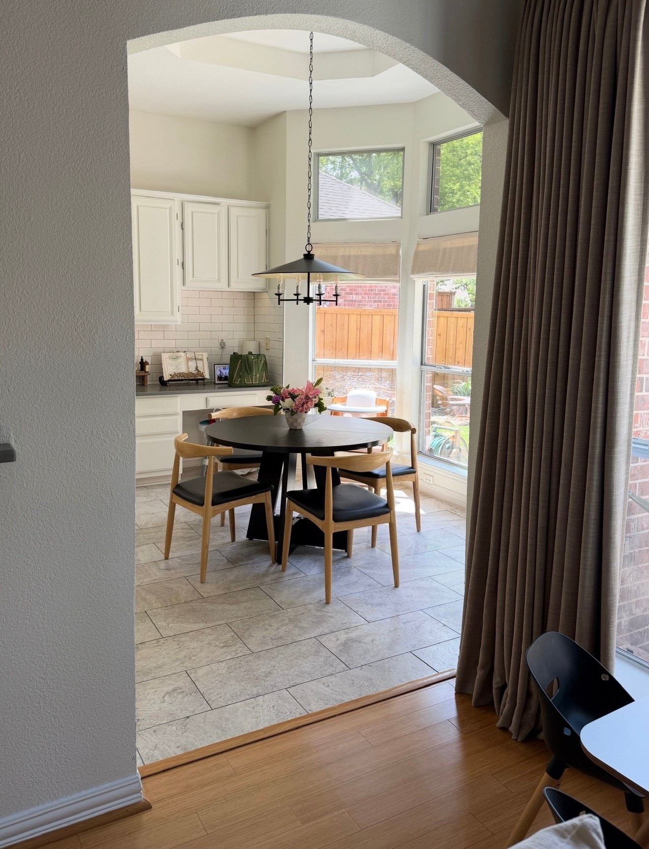 Our kitchen table setup is still one of my favorite spots in the house 🏡🤍 

Kitchen styling, dining room, kitchen decor, kitchen lighting, kitchen table

#LTKHome