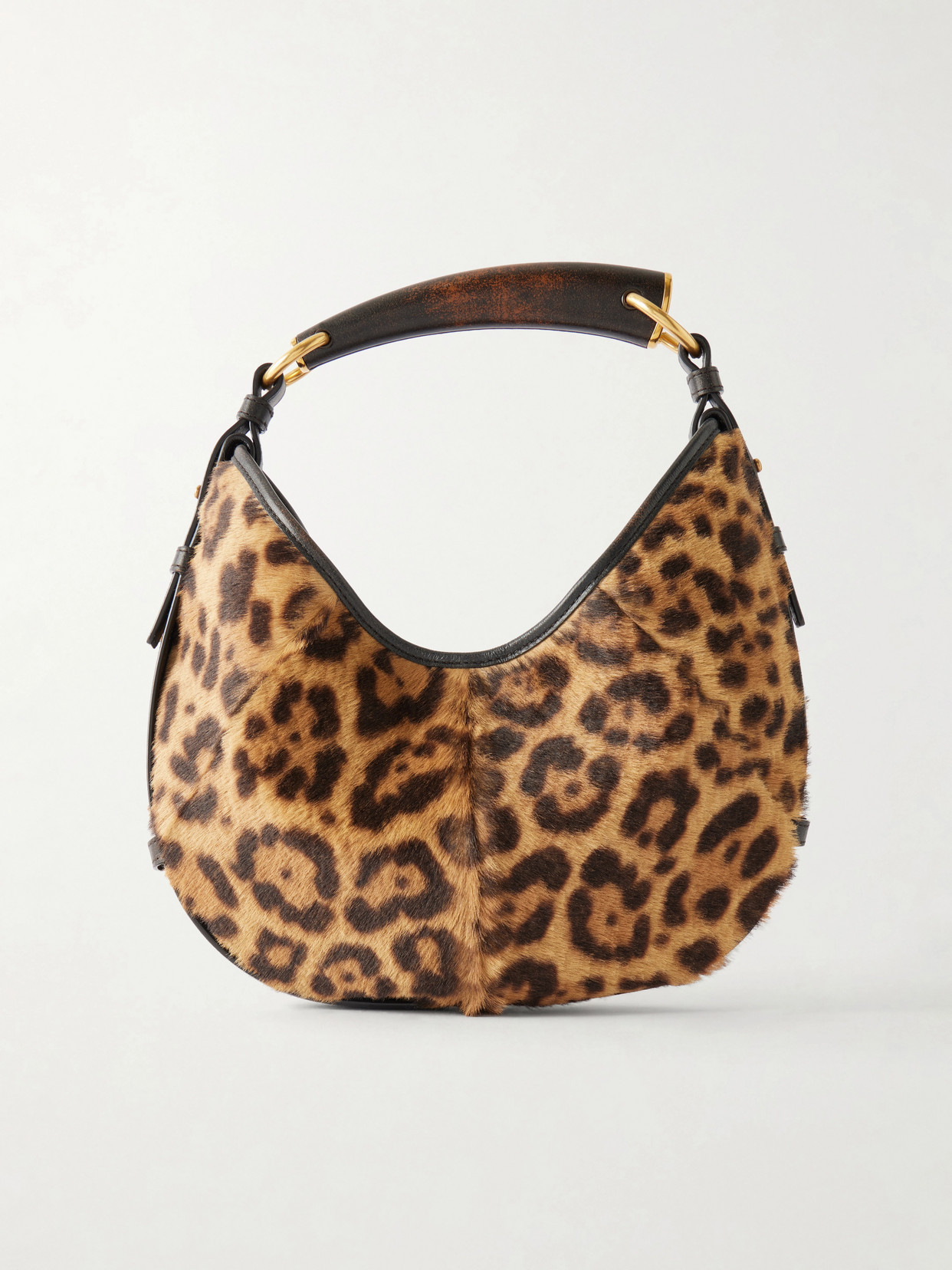SAINT LAURENT - Mombasa Leather-trimmed Leopard-print Pony Hair Shoulder Bag - Multi | NET-A-PORTER (US)