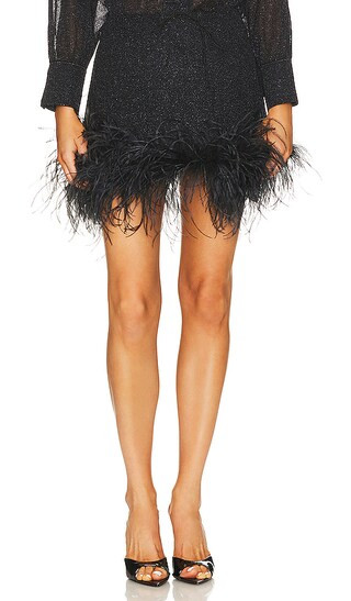 Lumiere Plumage Mini Skirt in Black | Revolve Clothing (Global)