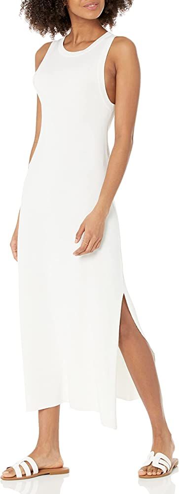 The Drop Women's Gabriela High Neck Side Slit Maxi Sweater Dress, Whisper White, L | Amazon (US)